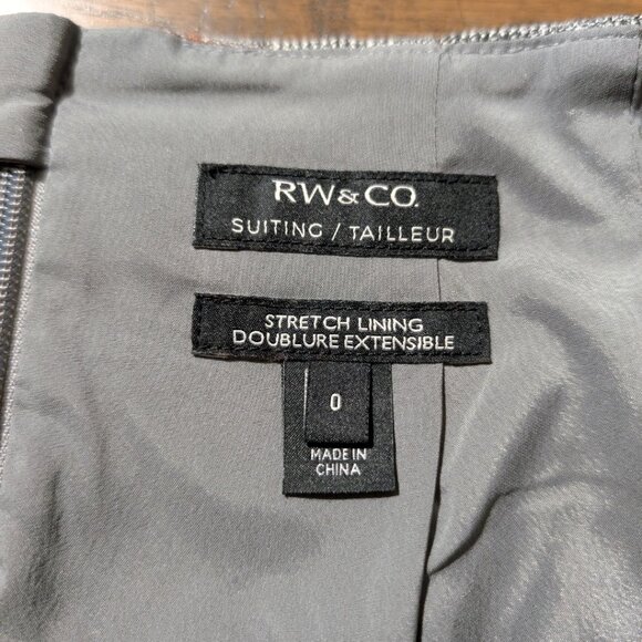 RW&CO pencil skirt grey rust brown plaid size 0 - Picture 3 of 14